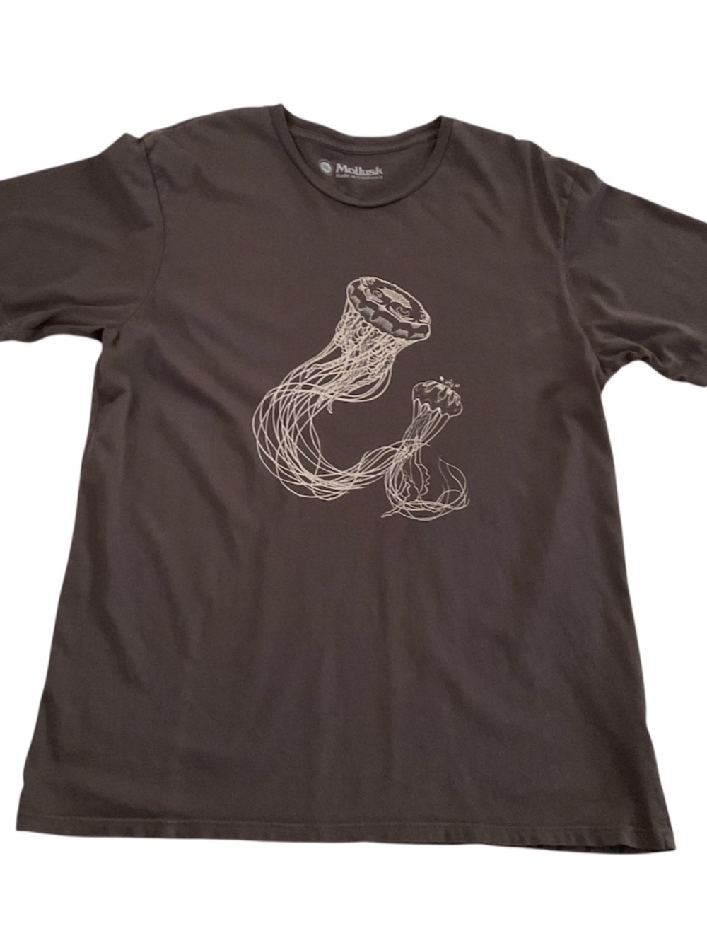 Mollusk Mens’s Graphic T-Shirt  XL Brown Surf Shop Jellyfish Coastal Athleisure